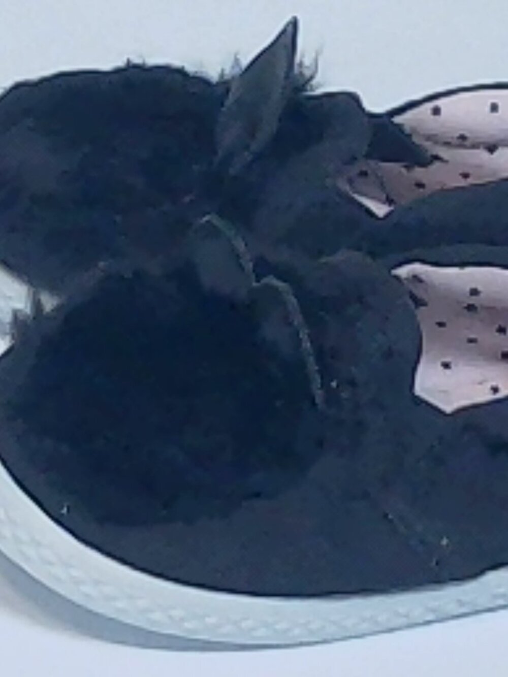 Toddler Girls Black Bunny Ear Slip-On Sneakers Shoes - Size 5